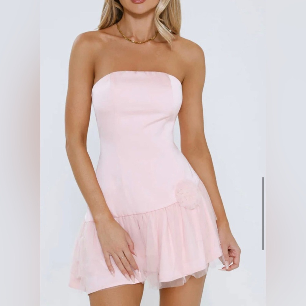 SUGAR CRUSH STRAPLESS MINI DRESS PINK